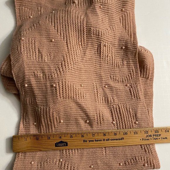 Torrid Cozy Infinity Knit Scarf Women's Dusty Rose Embellished with faux pearls - Picture 3 of 5